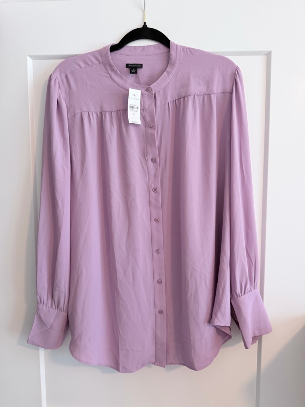Ann Taylor Lavender Button-Front Blouse